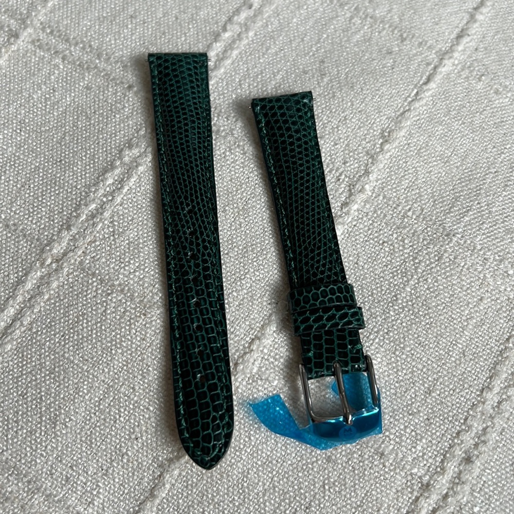 NEW Michele dark green lizard 16mm strap
